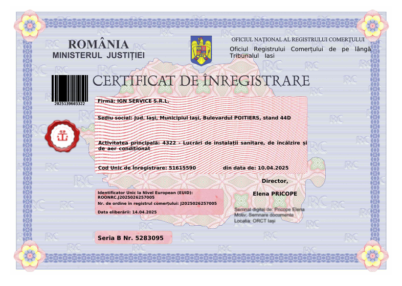 Certificat ANRE autorizat instalații gaze naturale Iași